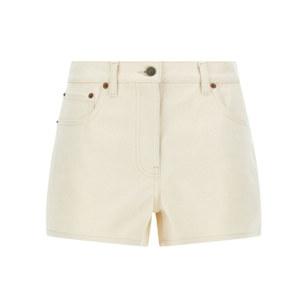 Valentino Garavani Beige Cotton Bermuda Women's Shorts